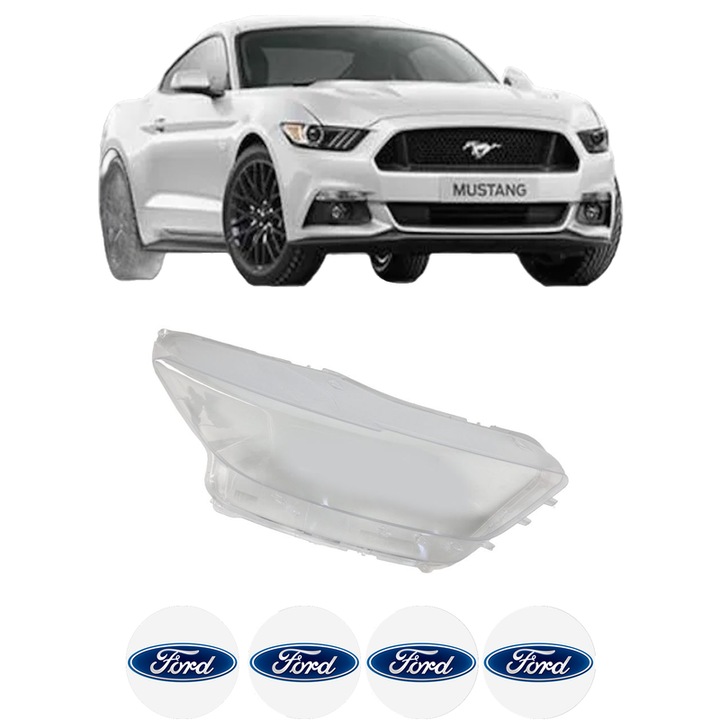 Sticla Far Dreapta FORD MUSTANG din 2015-2023, Auto, 4x Stickere auto cu FORD