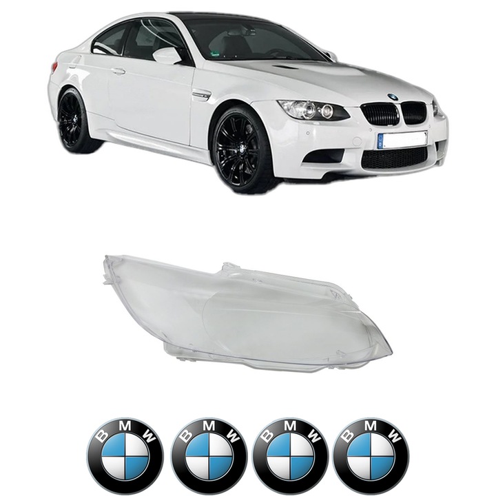 Sticla Far Dreapta BMW Seria 3 Coupe (E92) din 2006-2013, Auto, 4x Stickere auto cu BMW