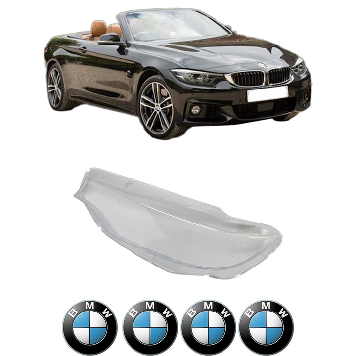Sticla Far Stanga BMW Seria 4 Convertible (F33, F83) din 2013-2020, Auto, 4x Stickere auto cu BMW