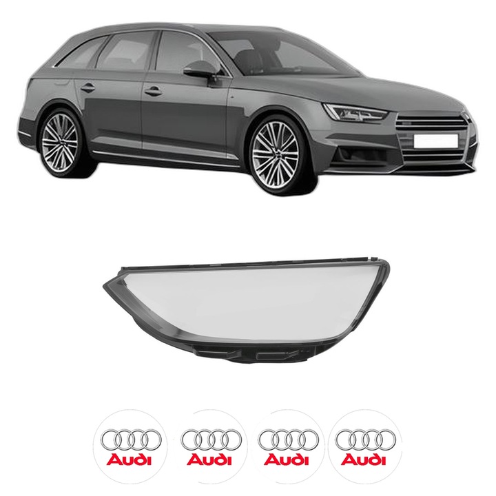 Sticla Far Stanga AUDI A4 B9 Avant (8W5, 8WD) din 2024, Auto, 4x Stickere auto cu AUDI