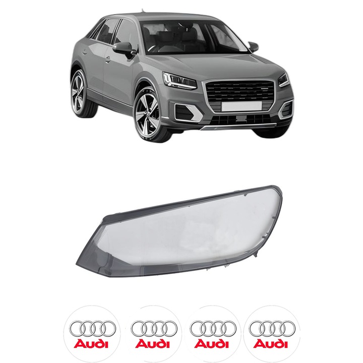 Sticla Far Dreapta AUDI Q2 din 2020, Auto, 4x Stickere auto cu AUDI