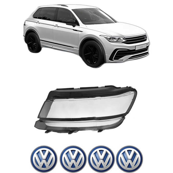 Sticla Far Stanga Volkswagen TIGUAN II din 2016-2020, Auto, 4x Stickere auto cu Volkswagen