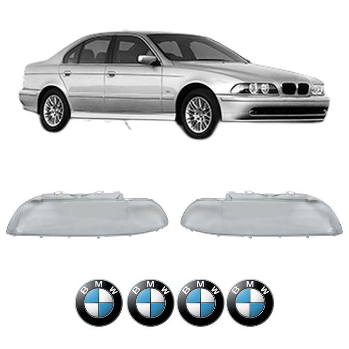 Set Sticle Far Stanga Dreapta BMW Seria 5 (E39) din 1996-2003, Auto, 4x Stickere auto cu BMW