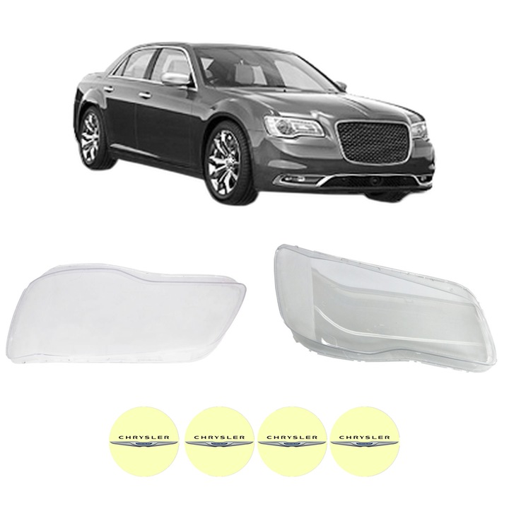 Set Sticle Far Stanga Dreapta CHRYSLER 300C (LX) din 2011-2014, Auto, 4x Stickere auto cu CHRYSLER