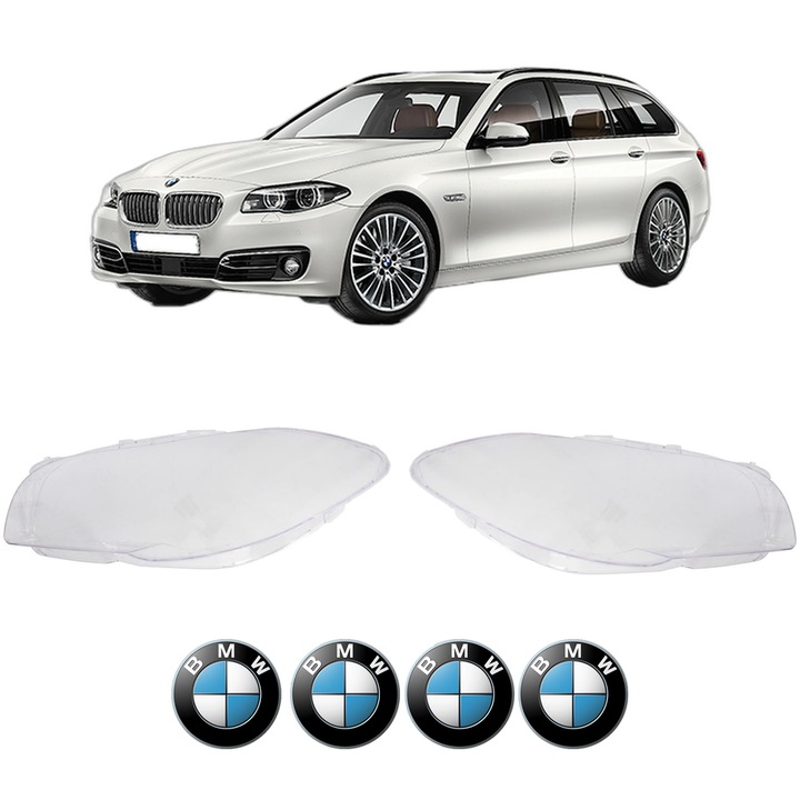 Set Sticle Far Stanga Dreapta BMW Seria 5, F10, F11 din 2009-2017, Auto, 4x Stickere auto cu BMW