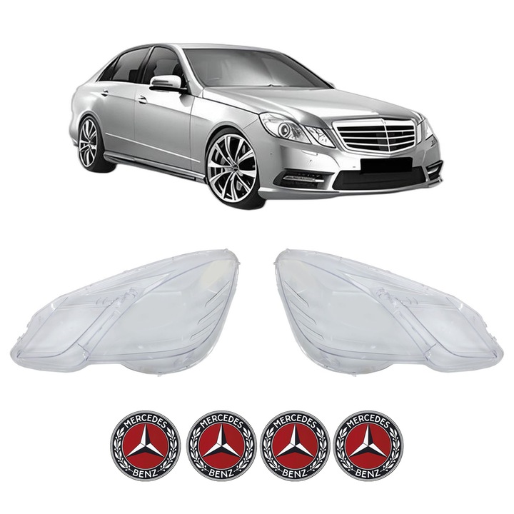 Set Sticle Far Stanga Dreapta MERCEDES-BENZ E-KLASA, W212 din 2009-2016, Auto, 4x Stickere auto cu MERCEDES-BENZ