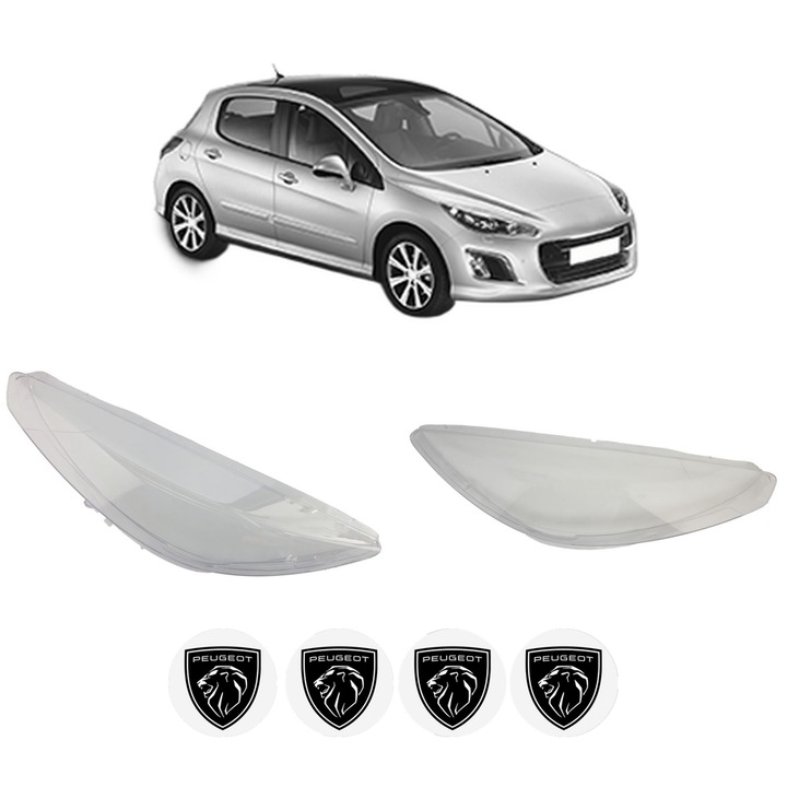 Set Sticle Far Stanga Dreapta PEUGEOT 308 I din 2011-2014, Auto, 4x Stickere auto cu PEUGEOT