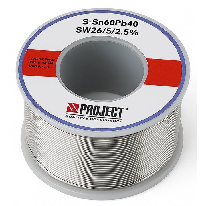 PROJECT forrasztóón, F0, 8mm, 1000g, Sn60, Pb40, 2, 5%