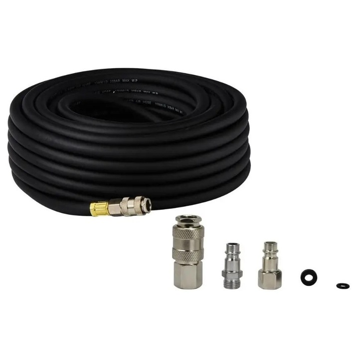 Furtun pneumatic, Powermat, 10 x 17 mm / 10m 20bar, set de conectori rapizi, KD2124+ PM0841