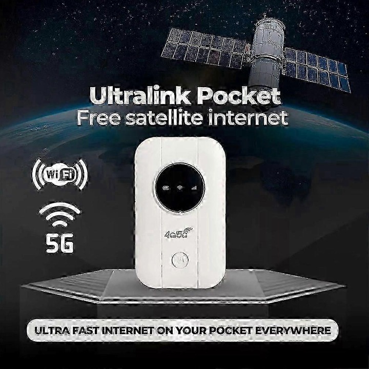 Hordozható WiFi router, korlátlan műholdas internet, 500 Mbps, szett