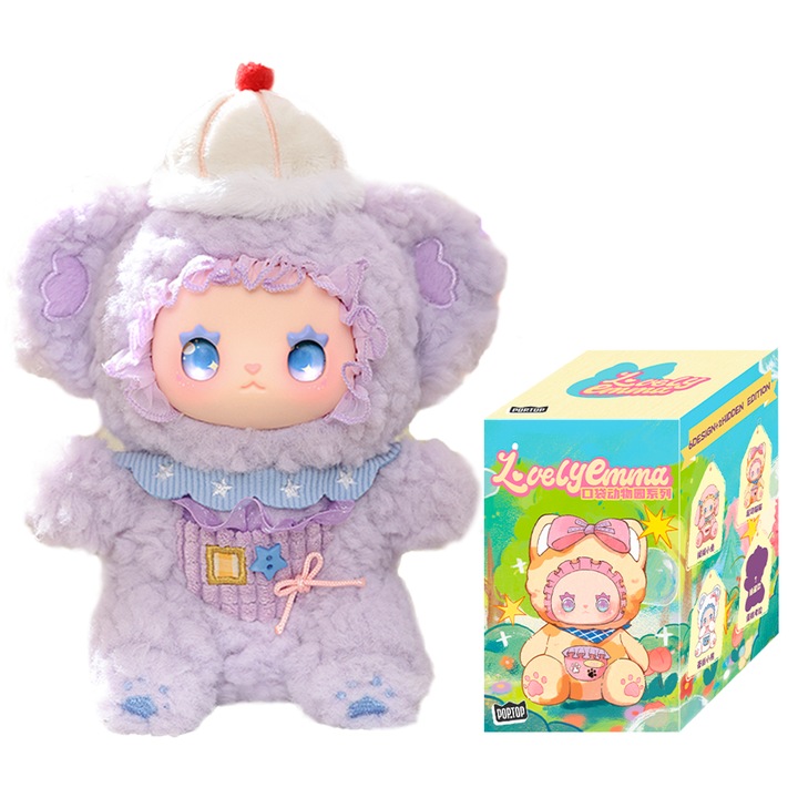 Jucarie de plus breloc Surpriza Pop Top Lucky Emma − Animalute simpatice