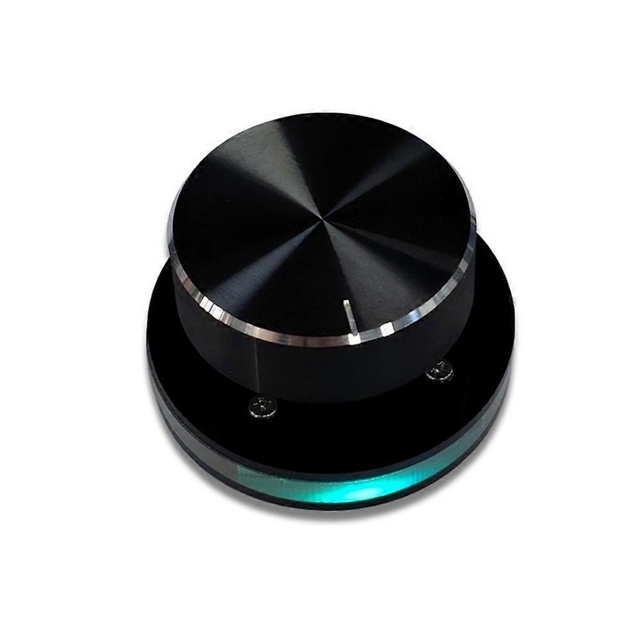 USB hangerőszabályzó gomb, fekete, C-típusú, RGB effektus, 1x hangerőszabályzó + 1x C-típusú kábel készlet