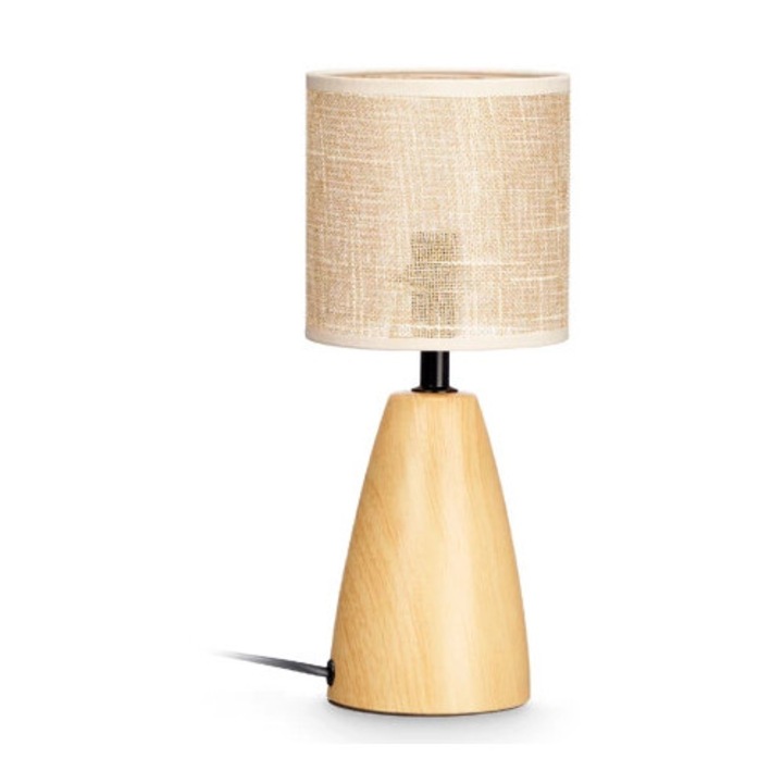 Lampa de masa ovala cu efect lemn GIFTDECOR, design inalt, decor interior