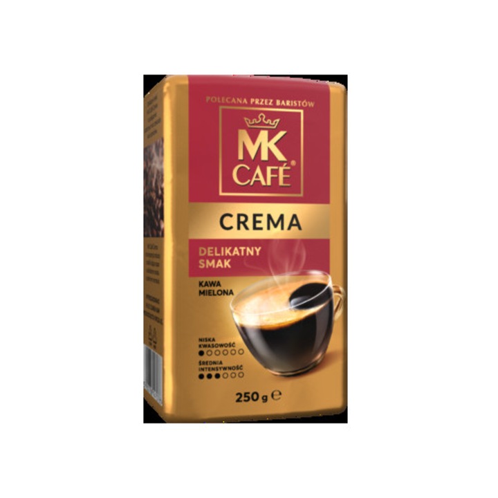 Őrölt kávé, MK Cafe Crema, 250g, Arabica és Robusta, lágy íz