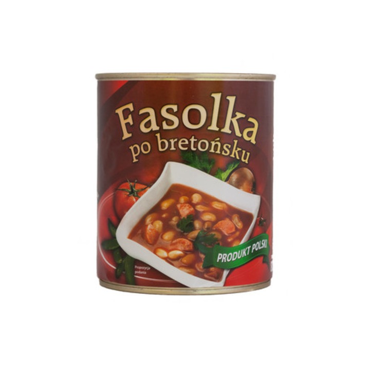 Fasole batuta cu carnati si bacon, Yabra, 800 g