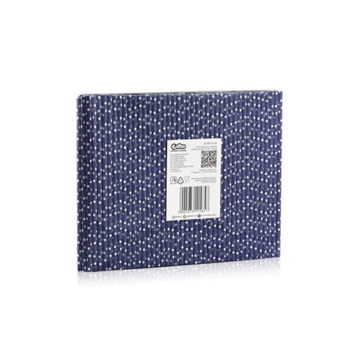 Хартиени сламки комплект 250 бр., бордо с бели точки, 6x197 мм