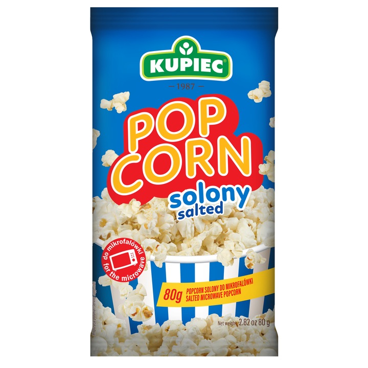 Popcorn Kupiec, Cu sare, 80g