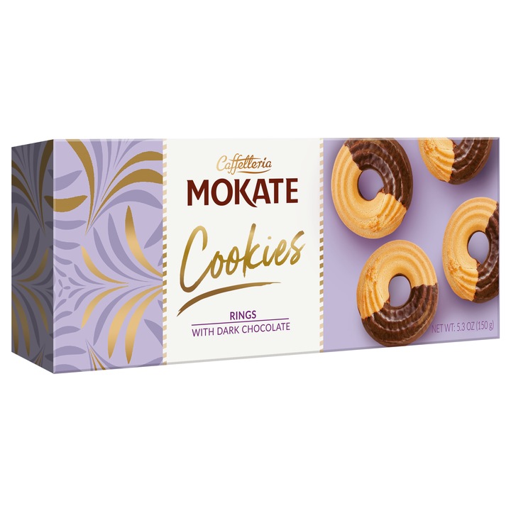 Biscuiti cu ciocolata neagra Caffeteria Mokate, 150 g