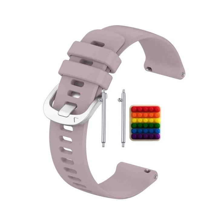 Hama Smartwatch 7000 okosóra szíj, minden csuklóra, biztonságos rögzítés, szilikon ezüst csat, lila