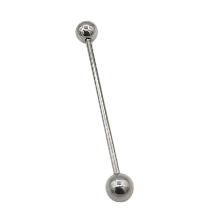 Piercing inox femei Rubin 2 bile 5mm argintiu 4, 8cm