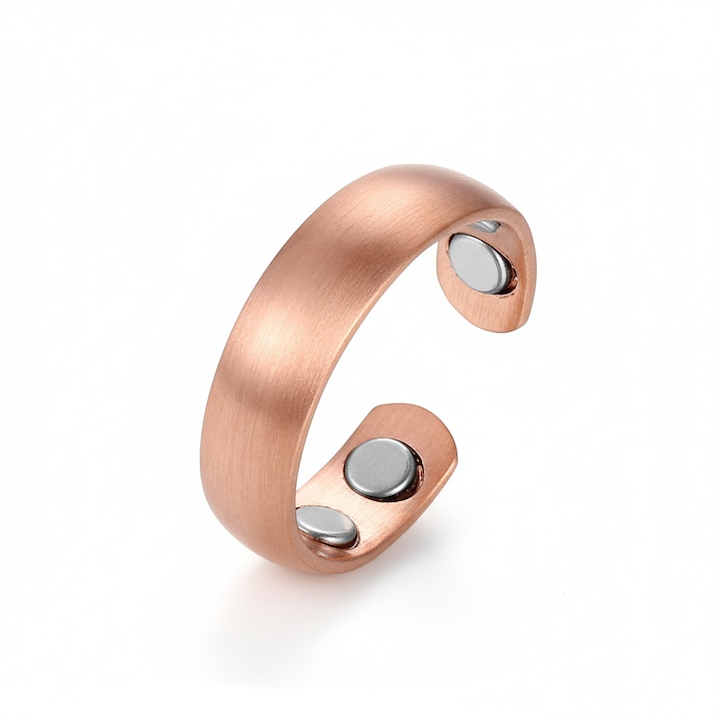 Inel Cupru Clasic, cu 4 magneti neodim, unisex, se pliaza pe deget