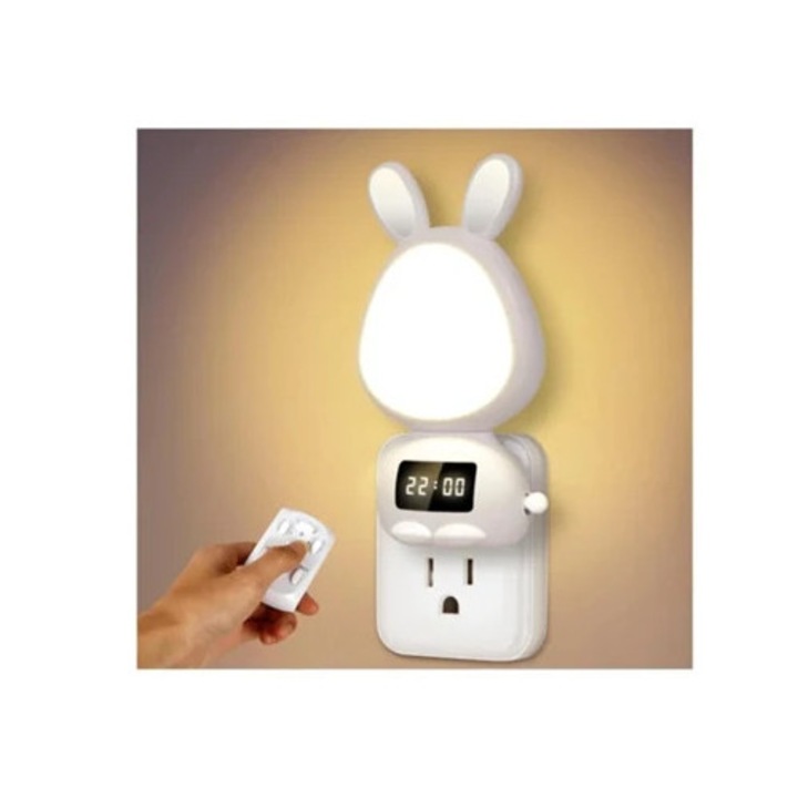 Ceas decorativ Yizhood cu control al luminii, alb