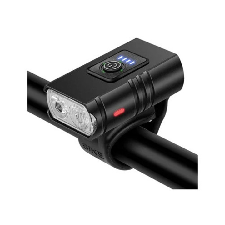 Lumini bicicleta set, 6 moduri fata, 3 moduri spate, negru, Yizhood