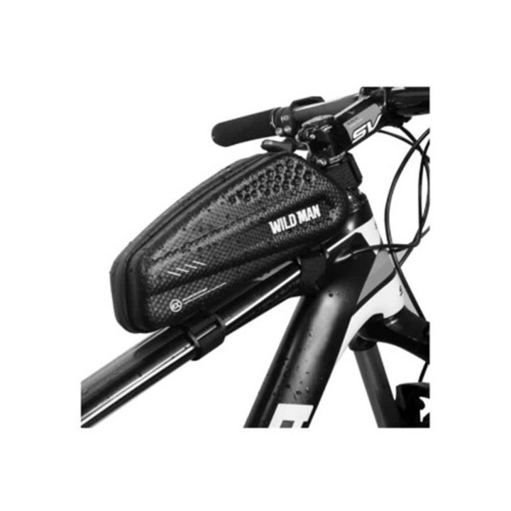 Geanta pentru bicicleta, tip triunghi, set de reparare, neagra