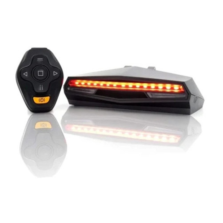 Lumina bicicleta cu telecomanda, IPX8, neagra