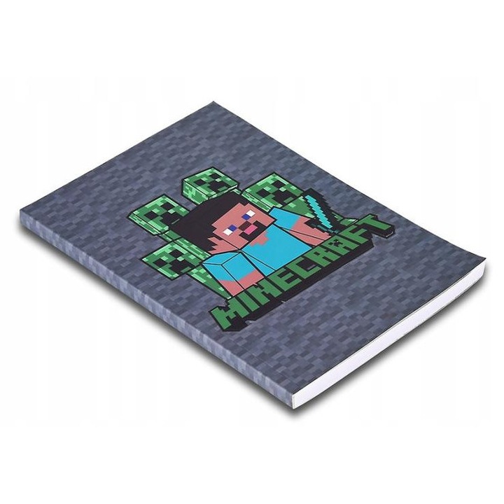 Caiet A5 cu linii Minecraft - Gri