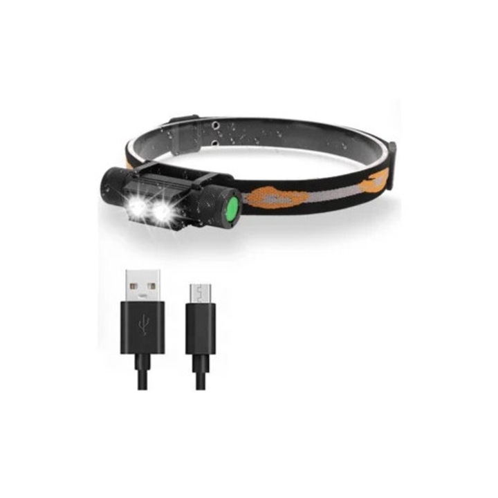 Újratölthető LED lámpa, 4000 lumen, 6 világítási mód, fekete