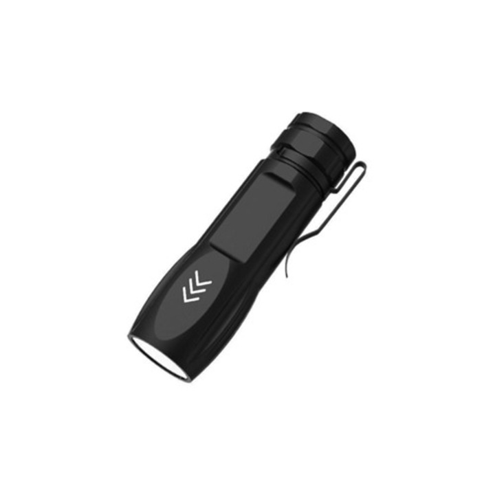 Lanterna LED Yizhood, mini portabila, super luminoasa, incarcare USB, neagra