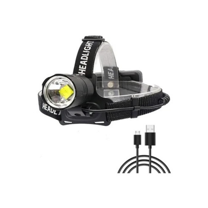 Lanterna Yizhood XHP70 10,000 Lumeni, 3 moduri, impermeabil IPX4, reincarcabil USB, neagra