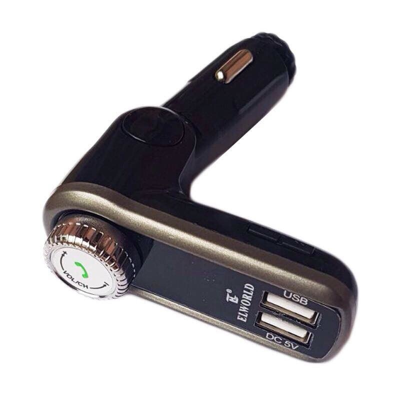 Modulator FM Elworld cu Bluetooth , USB , Aux si Card, culoare Auriu