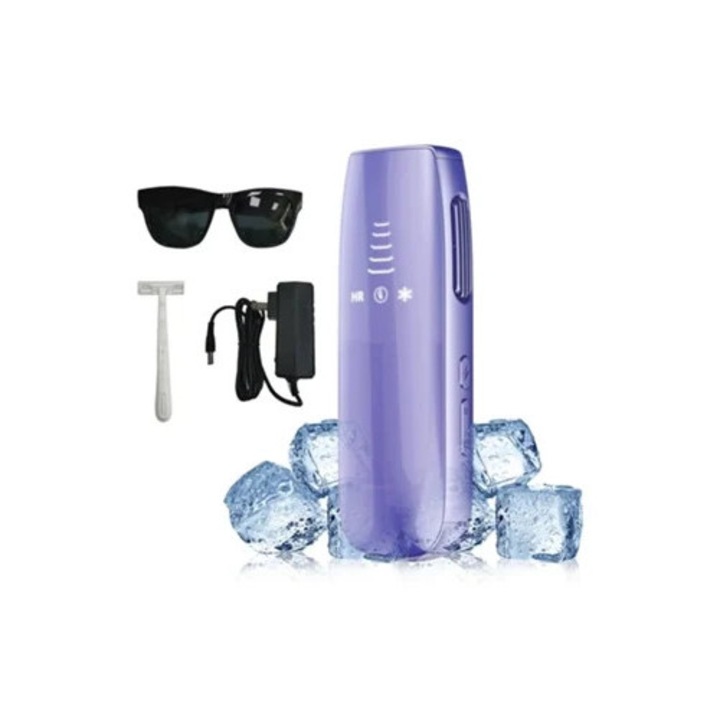 Epilator IPL, Yizhood, racire cu gheata, fara durere, mov