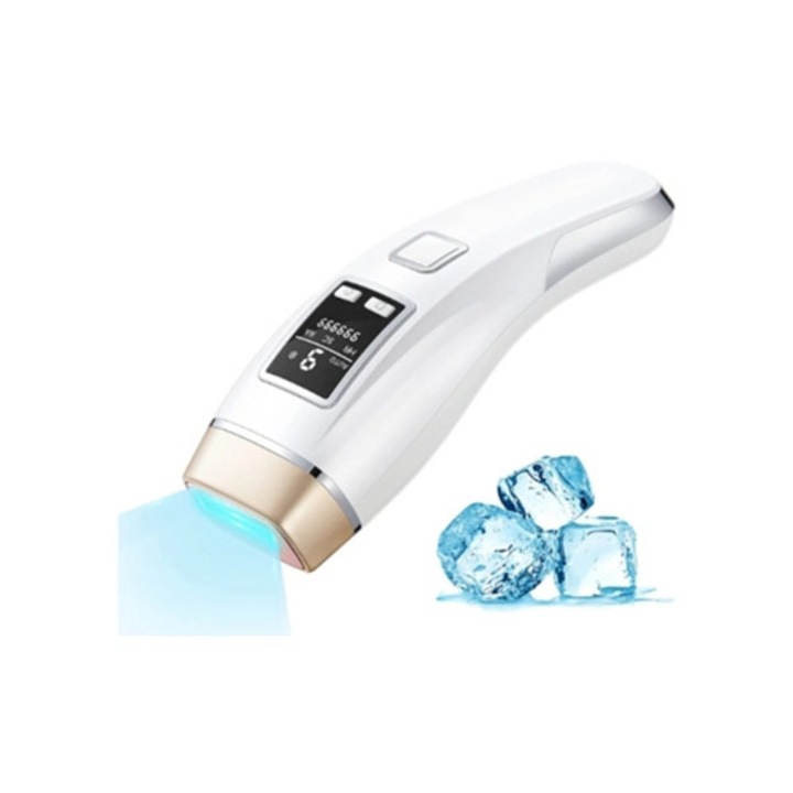 Epilator IPL cu functie de racire, 999,999 flash-uri, alb