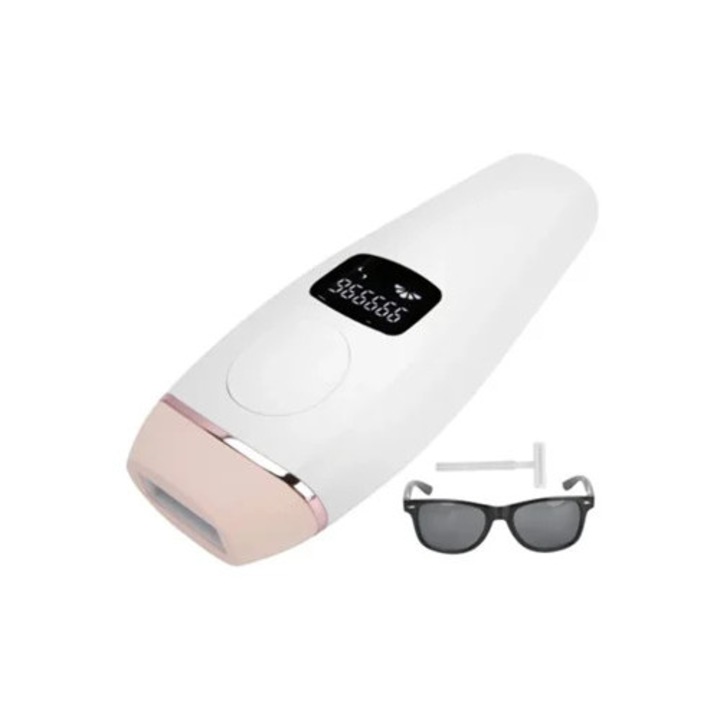 Epilator D001, 5 nivele de energie, 2 moduri de flash, alb