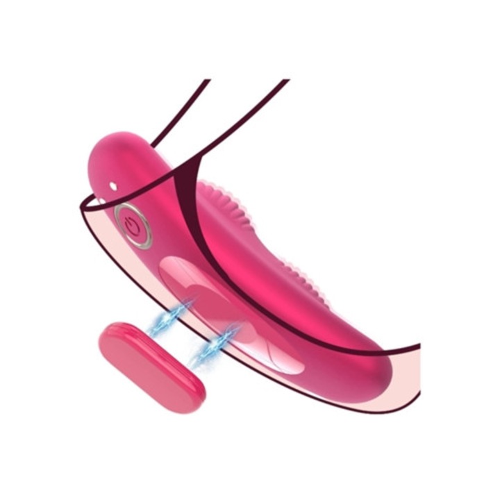 Vibráló bugyi távirányítóval, pillangó típusú, piros