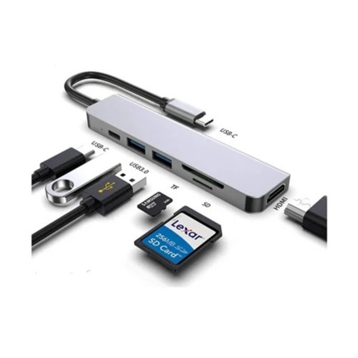 Yizhood USB C hub, szürke