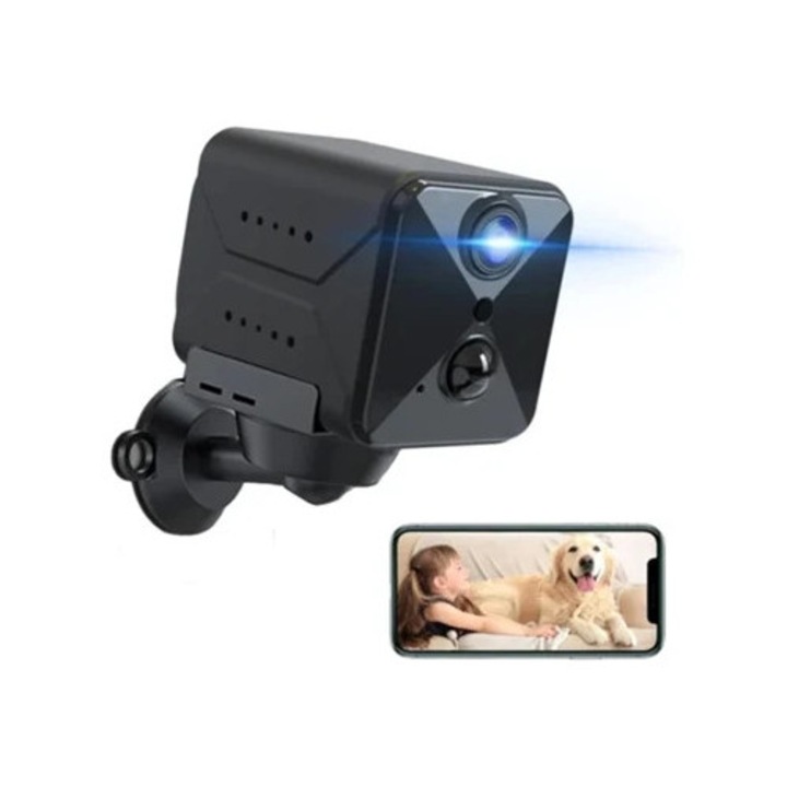 Camera de supraveghere mini wireless, Kunibu, detectie miscare, viziune nocturna clara