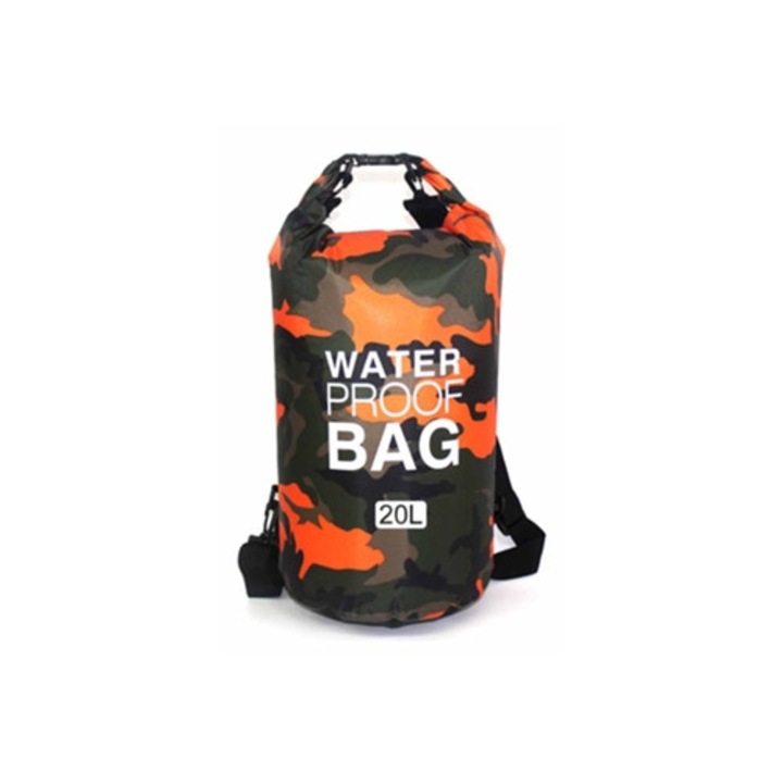 Geanta sport impermeabila cu balamale superioare, pentru rafting, inot, camping, 30x50cm