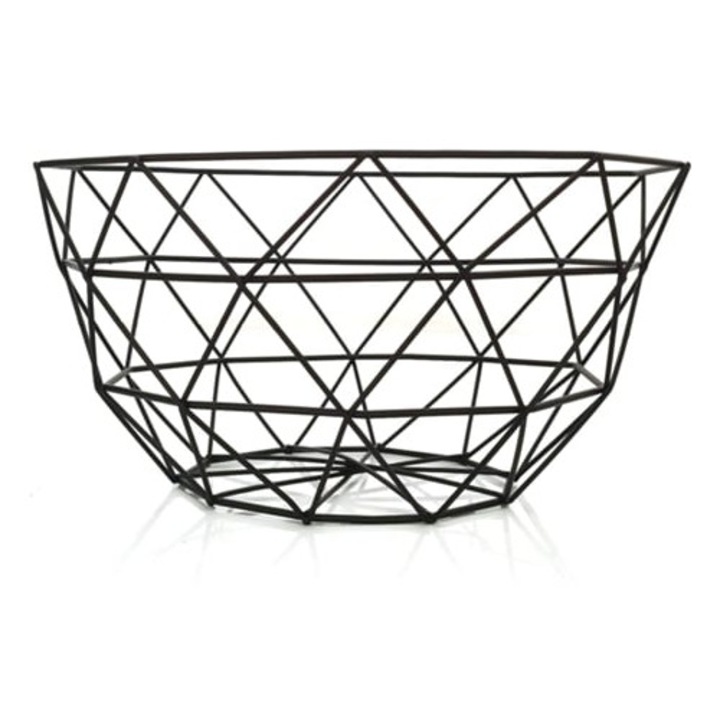 Cos de fructe contemporan, design modern, otel inoxidabil, constructie respirabila, 30x30cm