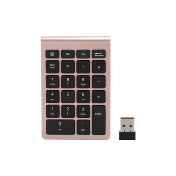Tastatura numerica RF304 cu 22 de taste, wireless USB 2.4G, mini, cu receptor