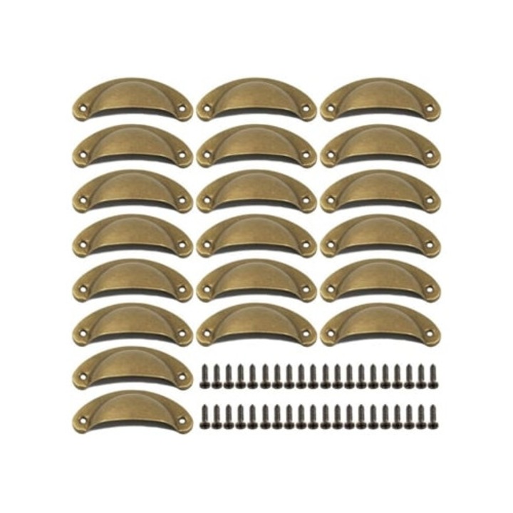 Manere usa vintage, set 20 buc, decor retro, bronz antic