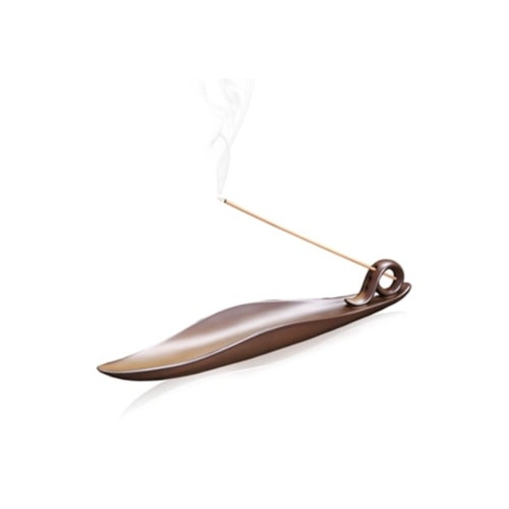 Suport de tamaie lung de 10.4 inch, cu 3 gauri, ornament sculptat manual, pentru arome de casa