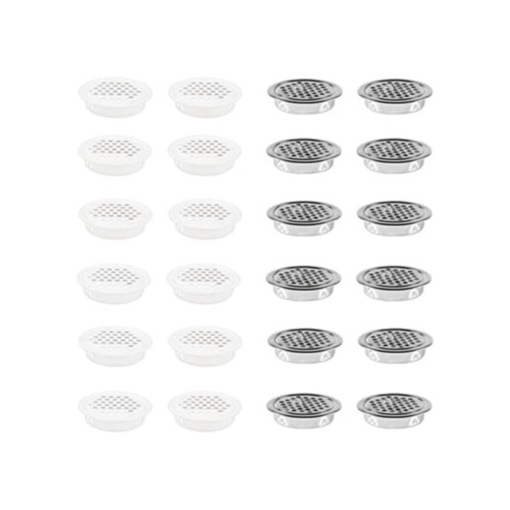 Grilaj de ventilatie rotund din otel inoxidabil 35mm, set de 24 bucati