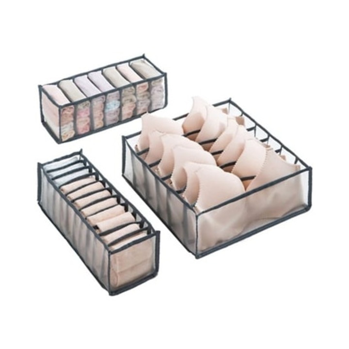 Szekrényrendszerező, fehérnemű-elválasztó, összecsukható, többszínű