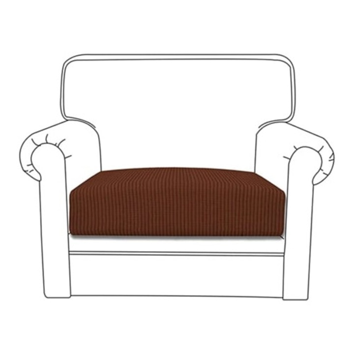 Husa canapea, maro inchis, jacard, protectie antiderapanta, 1 loc.