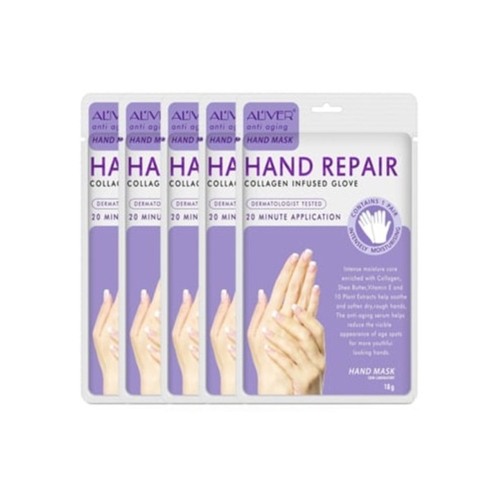Kézápoló maszk, ALIVER, hidratáló kesztyű hűsítő terápiával, szett