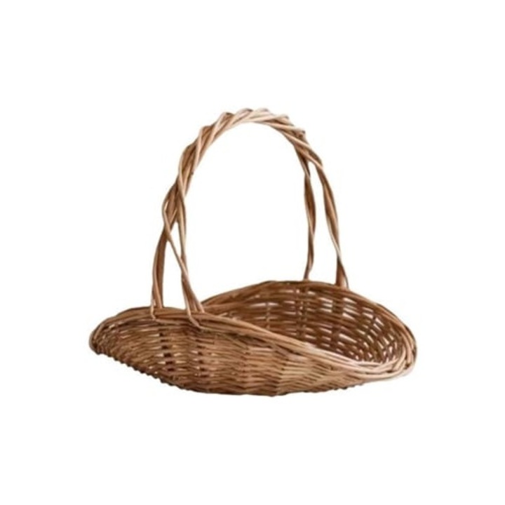 Cos de picnic din ratan, design portabil, textura naturala, set